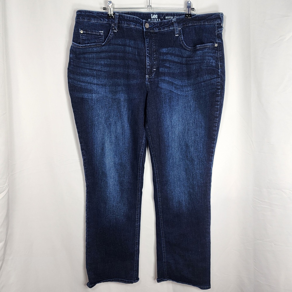 Lee Riders Womens Jeans Straight Stretch 42x31 Festival Comfort Dark Plus 22 22M